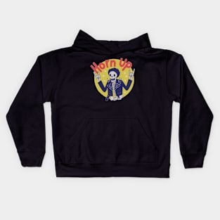 Skeleton Finger Horn Up! Kids Hoodie